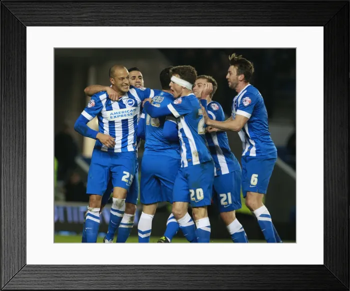 Framed Print : Brighton's Tomer Hemed Scores Winning Goal vs. Charlton Athletic in Sky Bet Championship (05DEC15) Framed Print : Brighton's Tomer Hemed Scores Winning Goal vs. Charlton Athletic in Sky Bet Championship (05DEC15)