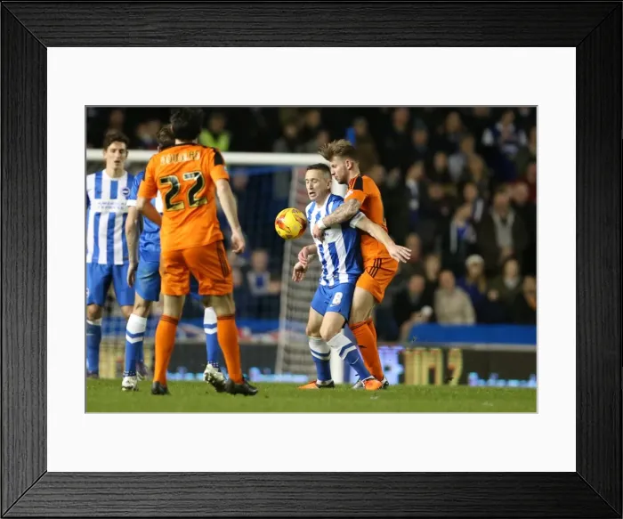 Framed Print : Brighton & Hove Albion vs. Ipswich Town: A Fierce Championship Clash at the American Express Community Stadium (29DEC15)