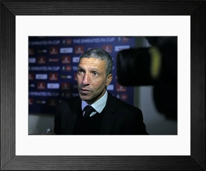 Framed Print : Chris Hughton's Post-Match Interview: Brighton and Hove Albion Advance in FA Cup after Hull City Draw (09 JAN 2016) Framed Print : Chris Hughton's Post-Match Interview: Brighton and Hove Albion Advance in FA Cup after Hull City Draw (09 JAN 2016)