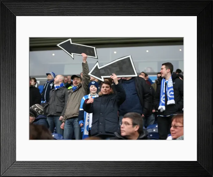 Framed Print : Intense Championship Showdown: Brighton and Hove Albion vs. Blackburn Rovers at Ewood Park (16 January 2016)