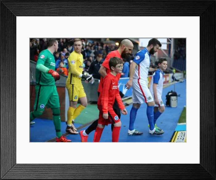 Framed Print : Intense Championship Showdown: Brighton and Hove Albion vs. Blackburn Rovers at Ewood Park (16 January 2016)