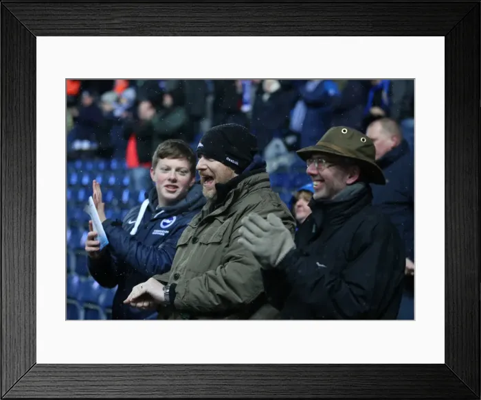 Framed Print : Intense Championship Showdown: Brighton and Hove Albion vs. Blackburn Rovers at Ewood Park (16 January 2016)