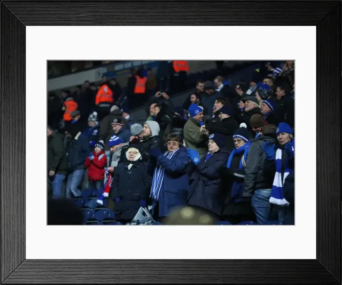 Framed Print : Intense Championship Showdown: Brighton and Hove Albion vs. Blackburn Rovers at Ewood Park (16 January 2016)