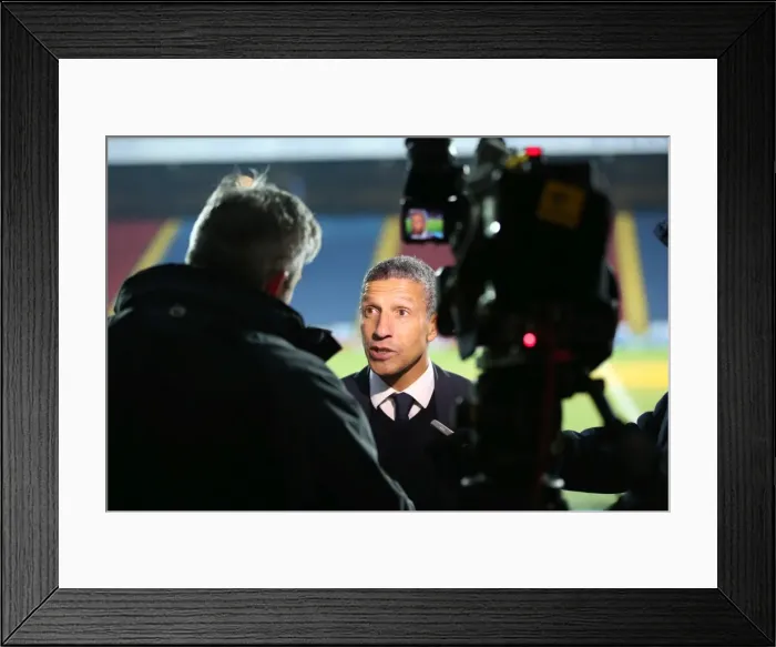 Framed Print : Brighton and Hove Albion vs. Blackburn Rovers: Intense Championship Clash at Ewood Park (16 January 2016)