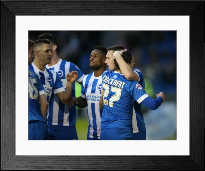 Framed Print : Intense Championship Showdown: Brighton and Hove Albion vs. Huddersfield Town (23rd January 2016) Framed Print : Intense Championship Showdown: Brighton and Hove Albion vs. Huddersfield Town (23rd January 2016)