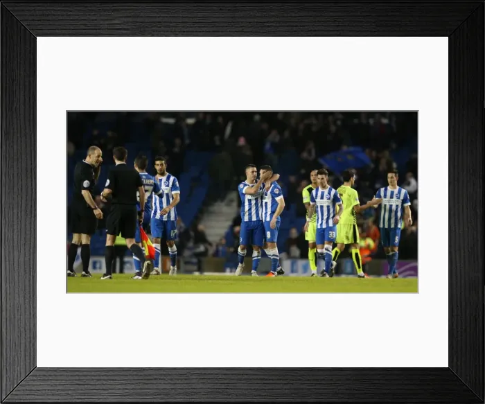 Framed Print : Intense Championship Showdown: Brighton and Hove Albion vs. Huddersfield Town (23rd January 2016) Framed Print : Intense Championship Showdown: Brighton and Hove Albion vs. Huddersfield Town (23rd January 2016)