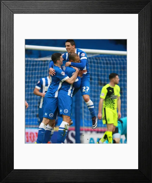 Framed Print : Brighton & Hove Albion's Bobby Zamora Scores in Championship Clash vs. Huddersfield Town (23 Jan 2016)