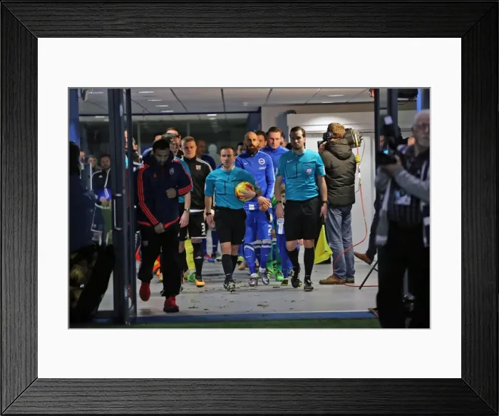 Framed Print : Brighton and Hove Albion vs. Brentford: Intense Championship Clash at American Express Community Stadium (05 / 02 / 2016) Framed Print : Brighton and Hove Albion vs. Brentford: Intense Championship Clash at American Express Community Stadium (05 / 02 / 2016)