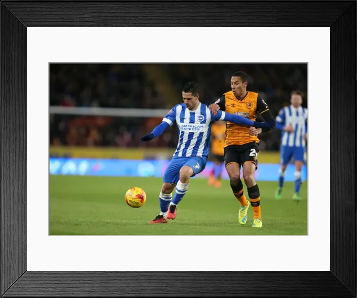 Framed Print : Intense Championship Showdown: Brighton and Hove Albion vs. Hull City (16 February 2016)