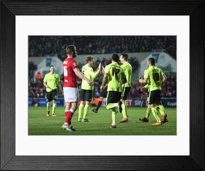 Framed Print : Intense Championship Showdown: Brighton and Hove Albion vs. Bristol City (23FEB16) Framed Print : Intense Championship Showdown: Brighton and Hove Albion vs. Bristol City (23FEB16)