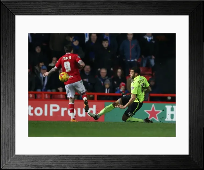 Framed Print : Intense Championship Showdown: Brighton and Hove Albion vs. Bristol City (23FEB16)