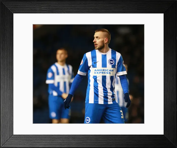 Framed Print : Brighton & Hove Albion vs Leeds United: Jiri Skalak in Action during the Sky Bet Championship Match, 29th February 2016