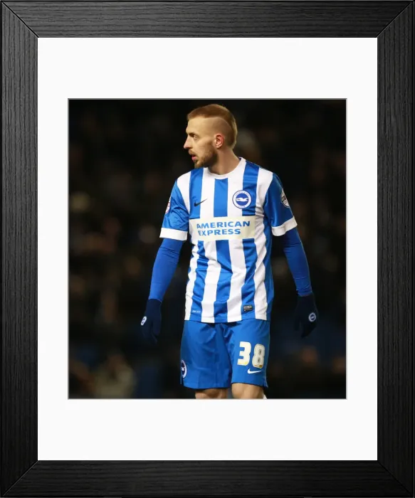 Framed Print : Brighton & Hove Albion vs Leeds United: Jiri Skalak's Championship Showdown (29th February 2016)