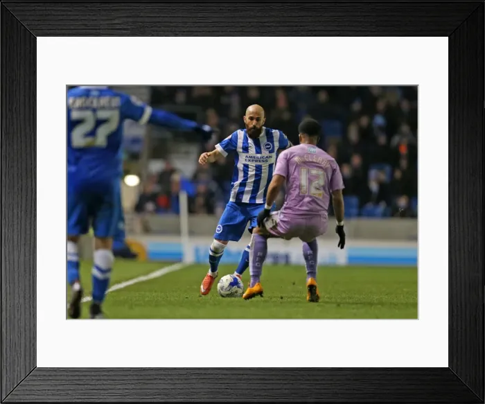 Framed Print : Intense Championship Showdown: Brighton and Hove Albion vs. Reading (15 March 2016)