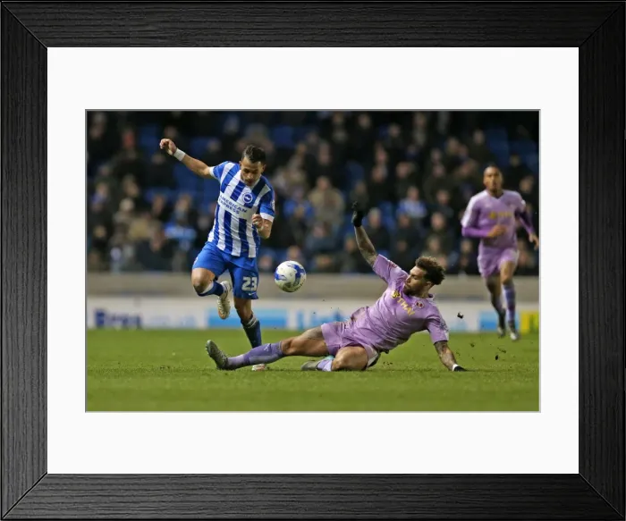 Framed Print : Intense Championship Showdown: Brighton and Hove Albion vs. Reading (15 March 2016)