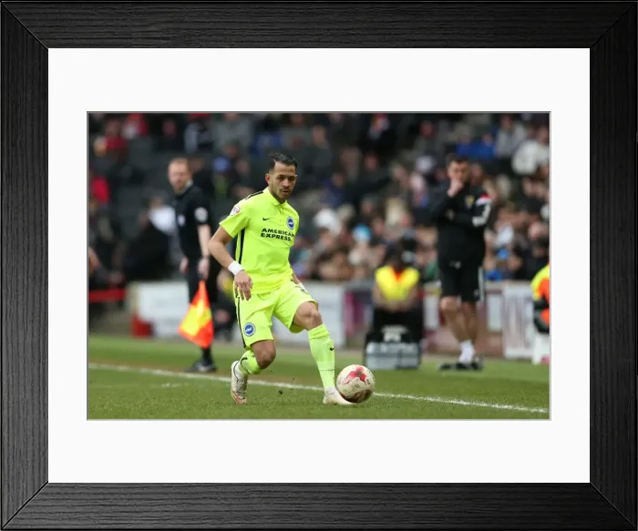 Framed Print : Brighton and Hove Albion Take on MK Dons in Championship Clash (19MAR16)