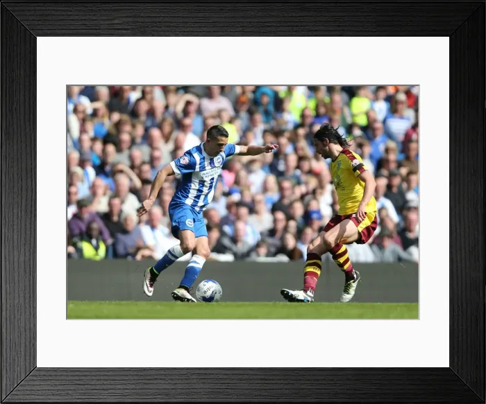 Framed Print : Intense Championship Showdown: Brighton and Hove Albion vs Burnley (April 2016)