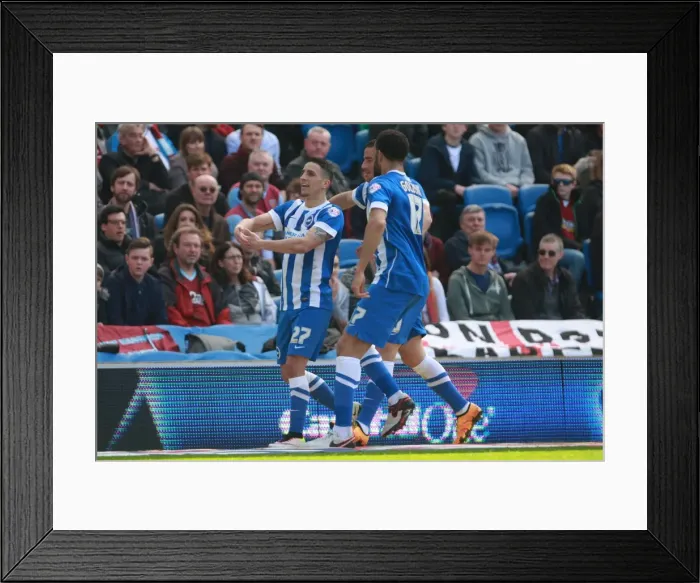 Framed Print : Brighton's Knockaert Scores Thriller in Championship Clash vs Burnley (02APR16)