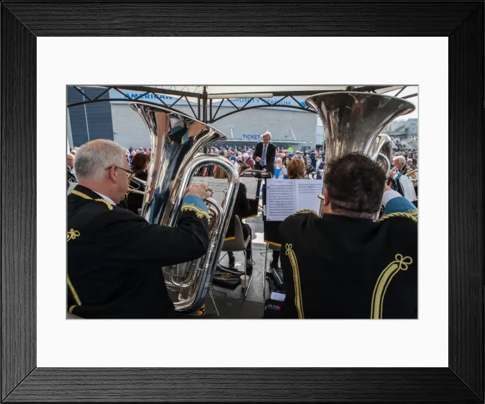 Framed Print : Brass Band Performance at Brighton and Hove Albion vs. Burnley (April 2016) Framed Print : Brass Band Performance at Brighton and Hove Albion vs. Burnley (April 2016)