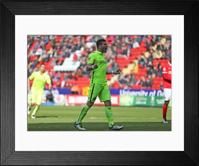 Framed Print : Intense Championship Showdown: Charlton Athletic vs. Brighton and Hove Albion (23APR16)