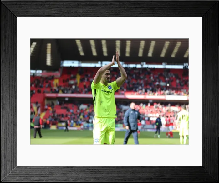 Framed Print : Intense Championship Showdown: Charlton Athletic vs. Brighton and Hove Albion (23APR16)