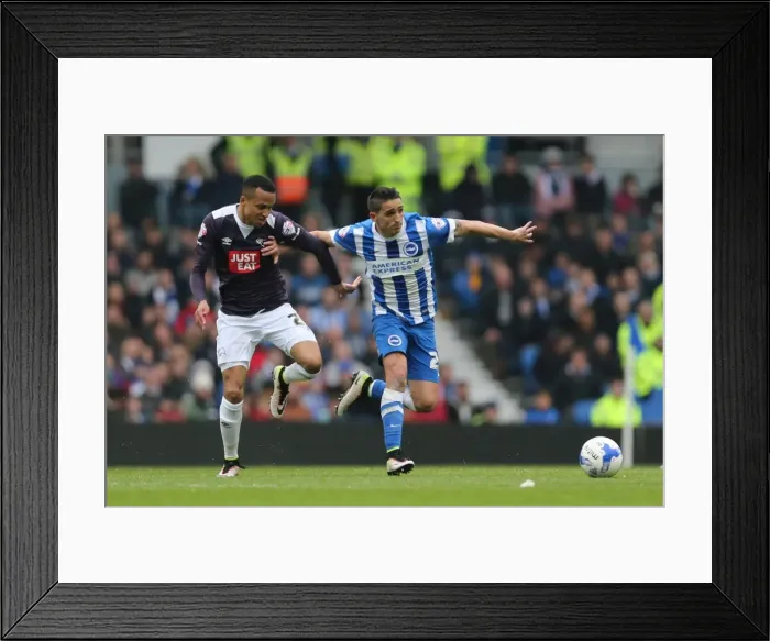 Framed Print : Championship Showdown: Brighton and Hove Albion vs. Derby County (02.05.2016)