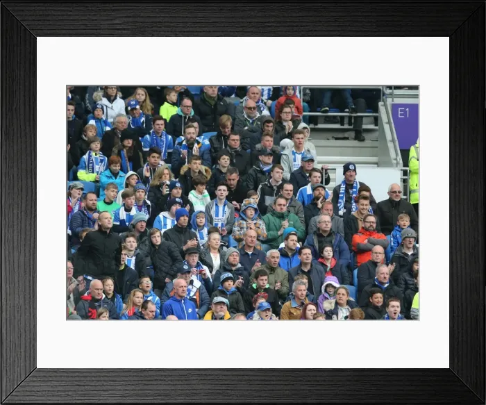 Framed Print : Intense Championship Showdown: Brighton and Hove Albion vs. Derby County (02.05.2016)