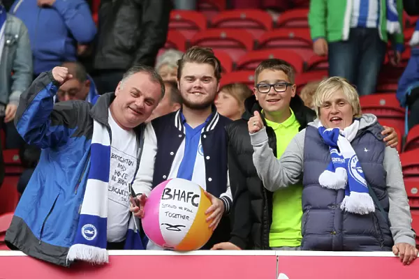 Brighton and Hove Albion Fans Celebrate at Riverside Stadium during Sky Bet Championship Match vs. Middlesbrough (07 / 05 / 2016)