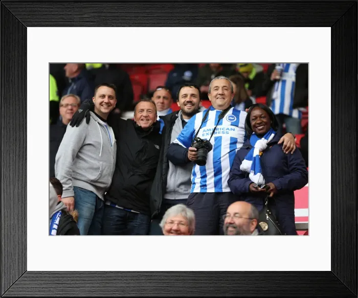Framed Print : Brighton and Hove Albion Fans Celebrate Promotion to Premier League at Middlesbrough's Riverside Stadium (07 / 05 / 2016) Framed Print : Brighton and Hove Albion Fans Celebrate Promotion to Premier League at Middlesbrough's Riverside Stadium (07 / 05 / 2016)