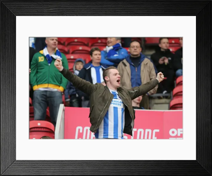 Framed Print : Brighton and Hove Albion Fans Celebrate Promotion to Premier League at Middlesbrough's Riverside Stadium (07 / 05 / 2016) Framed Print : Brighton and Hove Albion Fans Celebrate Promotion to Premier League at Middlesbrough's Riverside Stadium (07 / 05 / 2016)