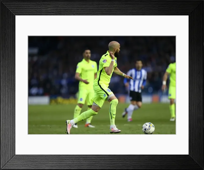 Framed Print : Brighton and Hove Albion's Play-Off Thriller: First Leg vs. Sheffield Wednesday at Hillsborough (May 2016)