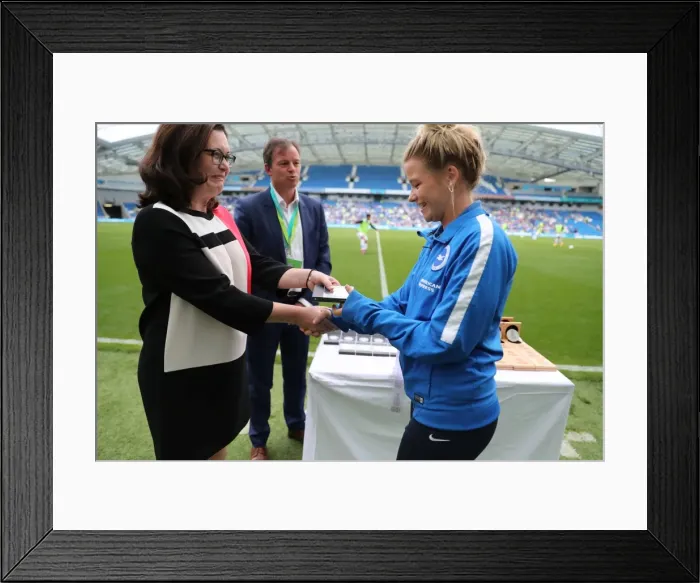 Framed Print : Brighton and Hove Albion Women Celebrate Trophy Victory Ahead of EFL Sky Bet Championship Clash with SS Lazio (31JUL16) Framed Print : Brighton and Hove Albion Women Celebrate Trophy Victory Ahead of EFL Sky Bet Championship Clash with SS Lazio (31JUL16)