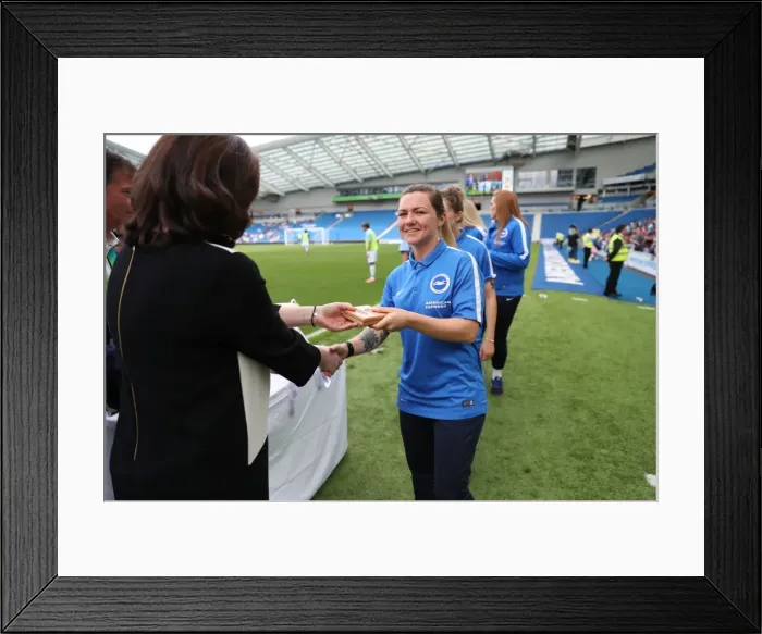 Framed Print : Brighton & Hove Albion Women Lift Trophy Ahead of EFL Sky Bet Championship Clash vs. S.S. Lazio (31JUL16) Framed Print : Brighton & Hove Albion Women Lift Trophy Ahead of EFL Sky Bet Championship Clash vs. S.S. Lazio (31JUL16)