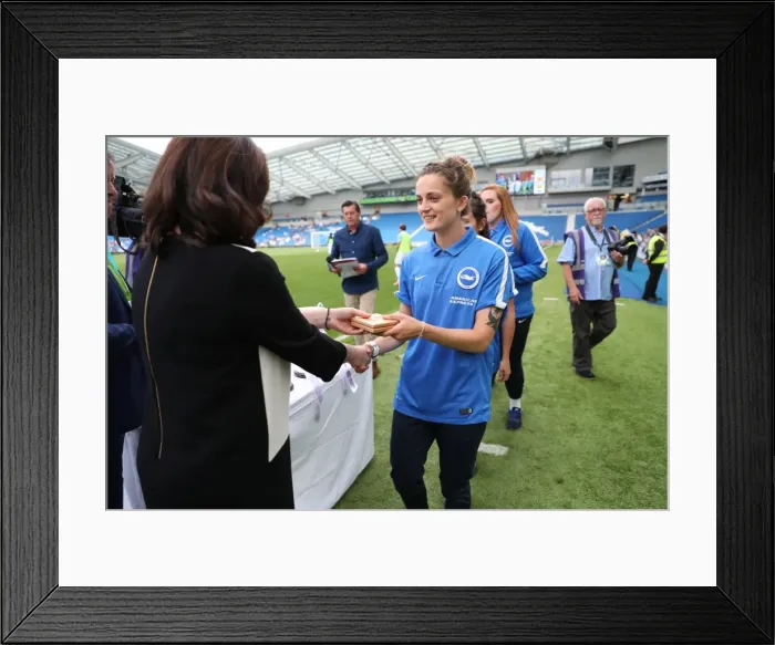 Framed Print : Brighton and Hove Albion Women Celebrate Trophy Victory Ahead of EFL Sky Bet Championship Clash with SS Lazio (31JUL16) Framed Print : Brighton and Hove Albion Women Celebrate Trophy Victory Ahead of EFL Sky Bet Championship Clash with SS Lazio (31JUL16)