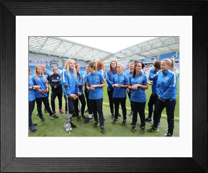 Framed Print : Brighton and Hove Albion Women's Team Celebrates Trophy Victory over SS Lazio in Pre-Season Match (31st July 2016) Framed Print : Brighton and Hove Albion Women's Team Celebrates Trophy Victory over SS Lazio in Pre-Season Match (31st July 2016)