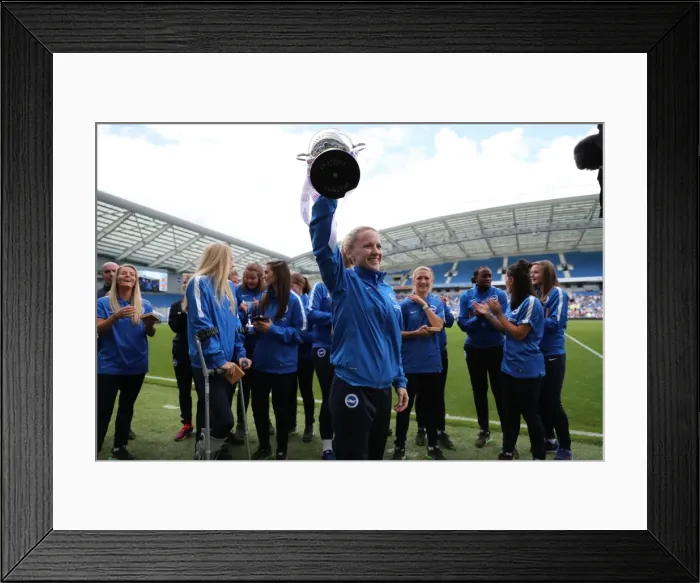 Framed Print : Brighton and Hove Albion Women Lift Trophy Ahead of EFL Sky Bet Championship Clash with SS Lazio (31JUL16) Framed Print : Brighton and Hove Albion Women Lift Trophy Ahead of EFL Sky Bet Championship Clash with SS Lazio (31JUL16)