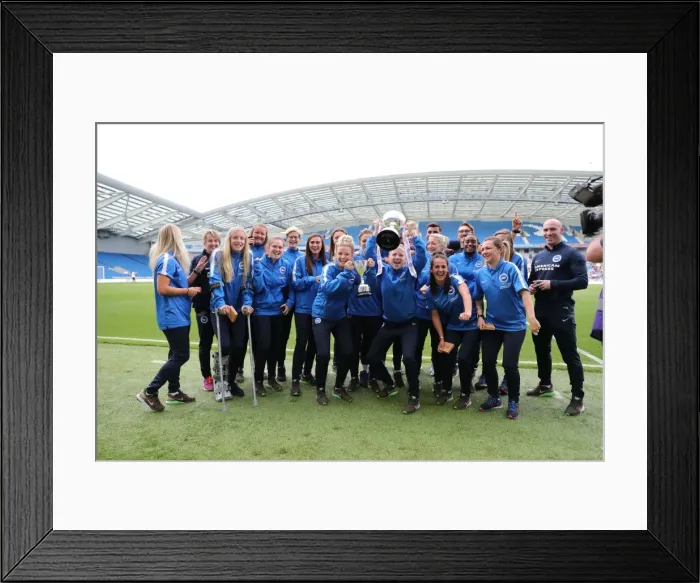 Framed Print : Brighton and Hove Albion Women Trophy Lift 31JUL16 Framed Print : Brighton and Hove Albion Women Trophy Lift 31JUL16