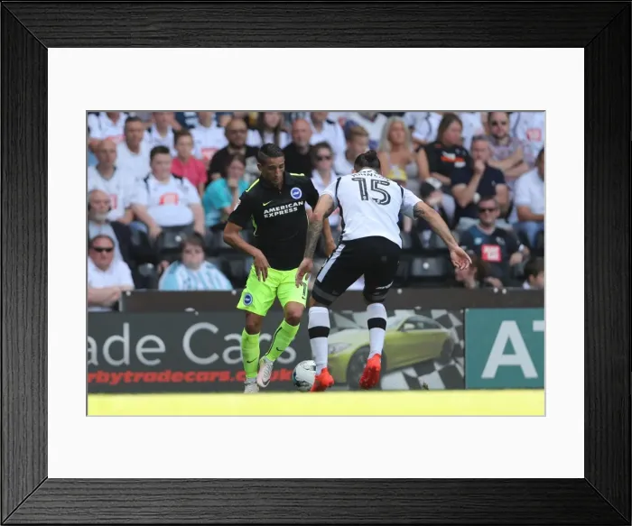 Framed Print : Derby County vs. Brighton and Hove Albion: EFL Sky Bet Championship Clash at iPro Stadium (06AUG16) - Intense Match Action Framed Print : Derby County vs. Brighton and Hove Albion: EFL Sky Bet Championship Clash at iPro Stadium (06AUG16) - Intense Match Action