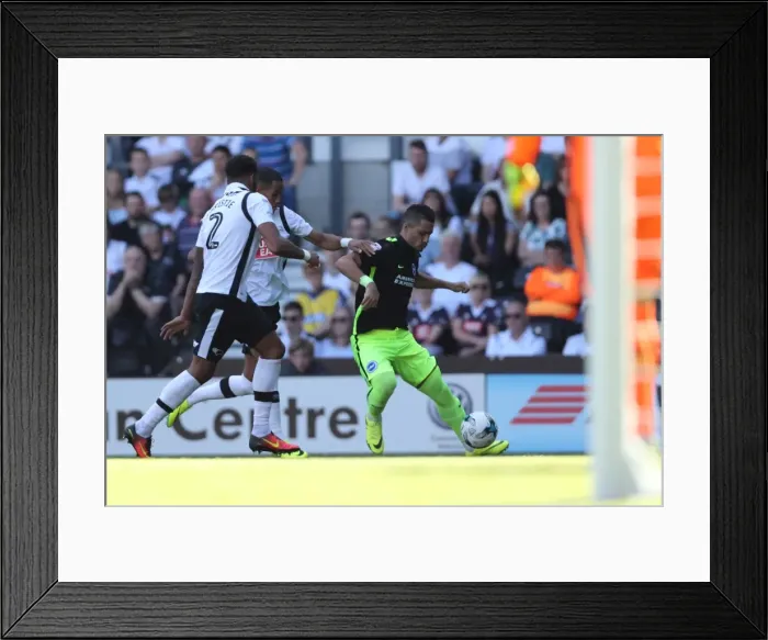 Framed Print : Derby County vs. Brighton and Hove Albion: EFL Sky Bet Championship Clash at iPro Stadium (06AUG16) - Intense Match Action
