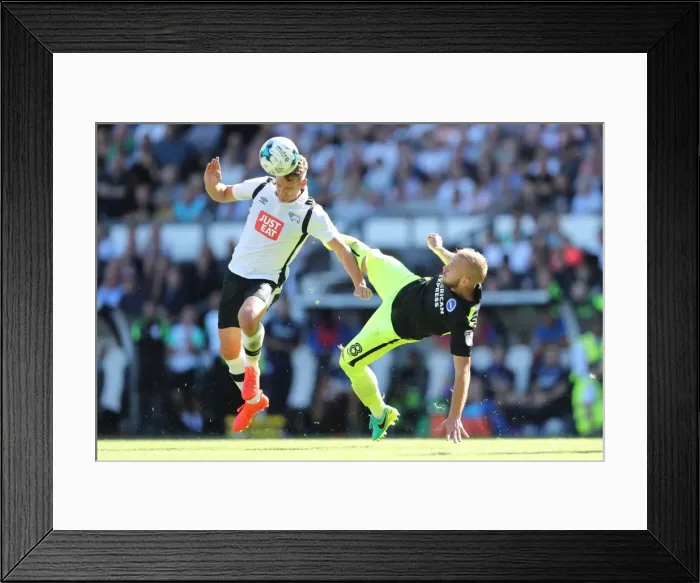 Framed Print : Derby County vs. Brighton and Hove Albion: EFL Sky Bet Championship Clash at iPro Stadium (06AUG16) - Intense Football Action Framed Print : Derby County vs. Brighton and Hove Albion: EFL Sky Bet Championship Clash at iPro Stadium (06AUG16) - Intense Football Action