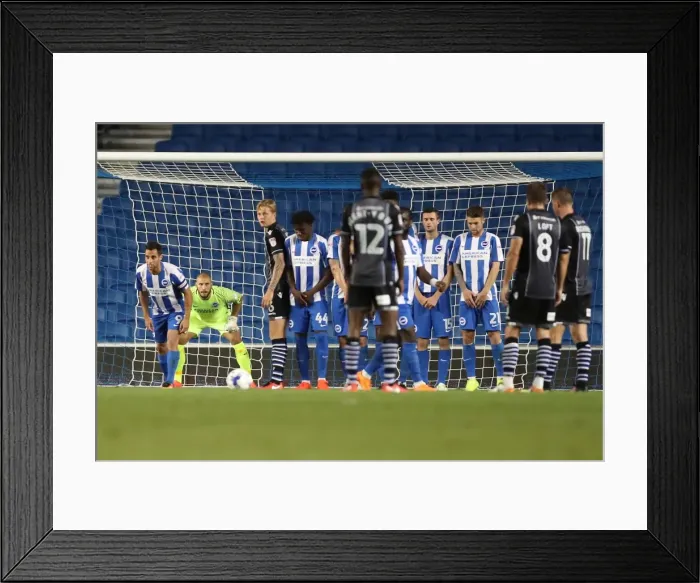 Framed Print : Brighton and Hove Albion vs Colchester United: EFL Cup Showdown at American Express Community Stadium (09.08.16) Framed Print : Brighton and Hove Albion vs Colchester United: EFL Cup Showdown at American Express Community Stadium (09.08.16)