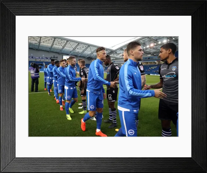 Framed Print : Brighton and Hove Albion vs Colchester United: EFL Cup Clash at American Express Community Stadium (09.08.16) Framed Print : Brighton and Hove Albion vs Colchester United: EFL Cup Clash at American Express Community Stadium (09.08.16)