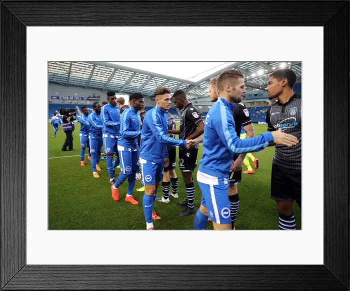 Framed Print : Brighton and Hove Albion vs Colchester United: EFL Cup Clash at American Express Community Stadium (09.08.16) Framed Print : Brighton and Hove Albion vs Colchester United: EFL Cup Clash at American Express Community Stadium (09.08.16)