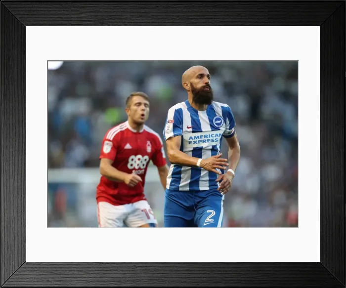 Framed Print : Bruno Saltor Leads Brighton & Hove Albion in EFL Sky Bet Championship Clash against Nottingham Forest (August 12, 2016) Framed Print : Bruno Saltor Leads Brighton & Hove Albion in EFL Sky Bet Championship Clash against Nottingham Forest (August 12, 2016)