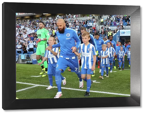 Brighton and Hove Albion's Bruno Leads Team Out vs. Nottingham Forest in EFL Sky Bet Championship (12AUG16)