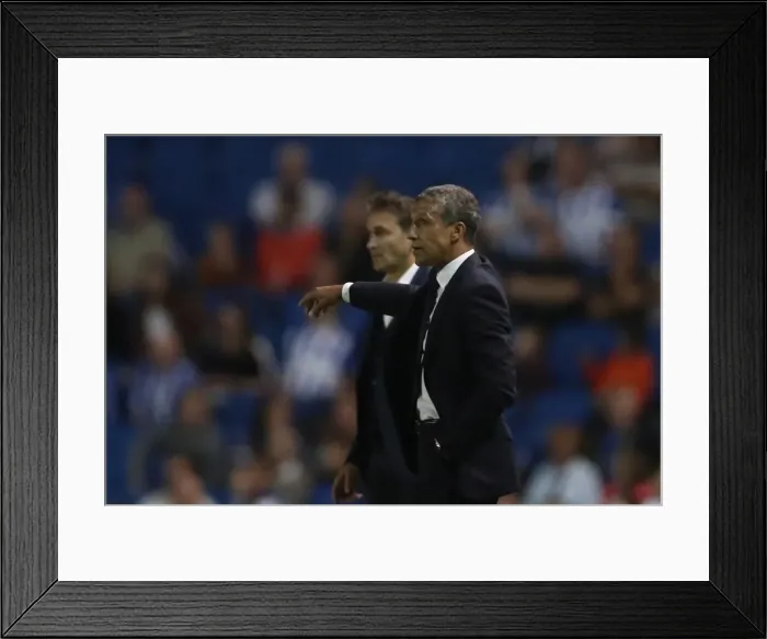 Framed Print : Chris Hughton vs. Philippe Montanier: Clash of Managers in Brighton and Hove Albion vs. Nottingham Forest (12AUG16) Framed Print : Chris Hughton vs. Philippe Montanier: Clash of Managers in Brighton and Hove Albion vs. Nottingham Forest (12AUG16)