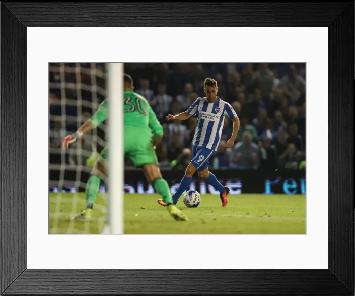 Framed Print : Brighton & Hove Albion vs. Nottingham Forest: Sam Baldock in Action, EFL Sky Bet Championship, August 12, 2016 Framed Print : Brighton & Hove Albion vs. Nottingham Forest: Sam Baldock in Action, EFL Sky Bet Championship, August 12, 2016
