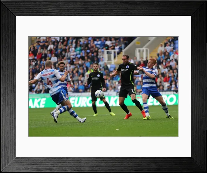 Framed Print : Exciting Championship Showdown: Brighton and Hove Albion vs. Reading at Madejski Stadium (2016-08-20)