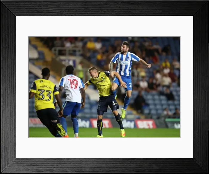 Framed Print : Brighton and Hove Albion Take on Oxford United in 2016 EFL Cup Second Round