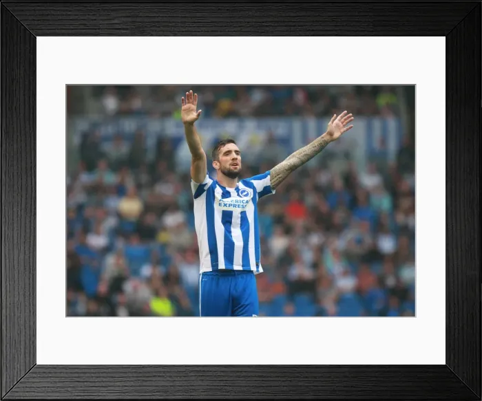 Framed Print : Shane Duffy Defending for Brighton & Hove Albion against Brentford at American Express Community Stadium (2016) Framed Print : Shane Duffy Defending for Brighton & Hove Albion against Brentford at American Express Community Stadium (2016)